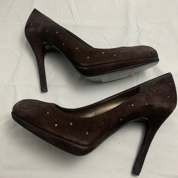 NWD Dotsnice Stuart Weitzman 8 M brown cola suede - Picture 6 of 8